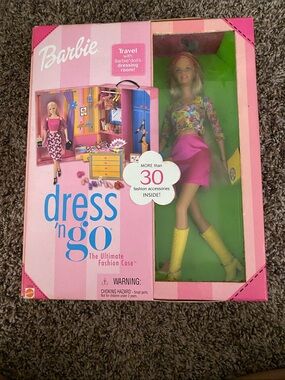 Barbie Dress 'n Go Doll in Pink Skirt with Yellow Boots